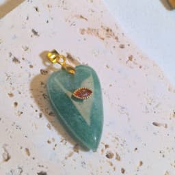1pc Romantic Heartshape Natural Stone Pendant Green Aventurine Opal Stone Pendant for Women Jewelry Christmas Gift