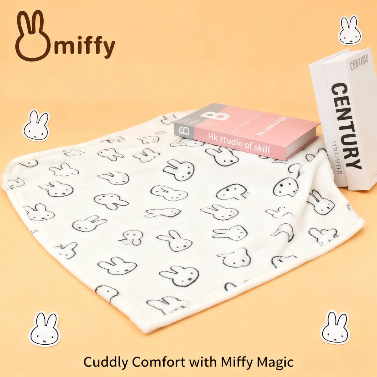 Kawaii Miffy Cute Flannel Soft Warm Blanket Student Office Napping Sheet Baby Quilt Christmas Gift Toy