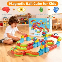 Magic Electronic Train Rail Cube Toys for Kids DIY Assembly Railway Track Car Building Block Set Educational Toy Christmas Gifts