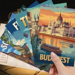 32pcs Travel Postcard Set, City Scenery High-Definition Cards, Living Room Decor, Christmas Gift, Student Present, Affordable