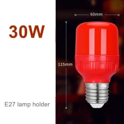 High Power Red LED Light Bulb E27/B22 AC 220V 5W 10W 15W 30W High Brightness Spot Light Festive New Year Bulb Christmas Lights
