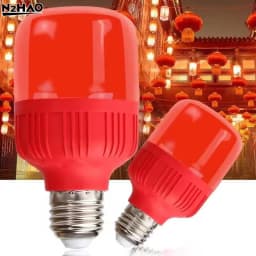 High Power Red LED Light Bulb E27/B22 AC 220V 5W 10W 15W 30W High Brightness Spot Light Festive New Year Bulb Christmas Lights