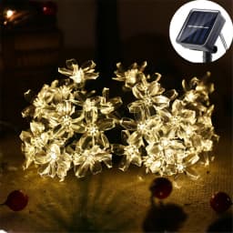 LED Solar String Lights Cherry Blossom Garland Lights Outdoor Solar Garden Patio Decor Lights Christmas Wedding Party Decoration