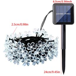 LED Solar String Lights Cherry Blossom Garland Lights Outdoor Solar Garden Patio Decor Lights Christmas Wedding Party Decoration