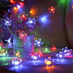 LED Solar String Lights Cherry Blossom Garland Lights Outdoor Solar Garden Patio Decor Lights Christmas Wedding Party Decoration