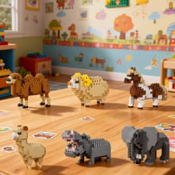 3D Mini Zoo Micro Building Blocks—Easy Assembly for Kids,Handheld Animals Toy,Puzzle Gift,Christmas Party Favor/Birthday Present