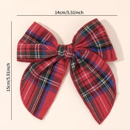 2pcs Retro Christmas Plaid Bow Hair Clips For Girls Festive Checkered Fabric Hairpins Holiday Parties Christmas Hair Accessories