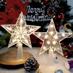 15cm Christmas Decoration Glowing Tree Topper Glitter Shining Star Xmas Tree Ornaments for Home Decor Navidad New Year 2026 Gift