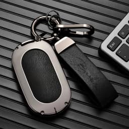 Custom Name Leather Keychain with Zinc Alloy, Personalized Text Key Tag,Ideal Gift for Him on Father's Day Valentine's Christmas