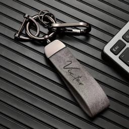 Custom Name Leather Keychain with Zinc Alloy, Personalized Text Key Tag,Ideal Gift for Him on Father's Day Valentine's Christmas