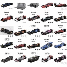 F1 Racing Car Building Blocks 8-Grid Racing Champion Vehicle (With Stickers) Children's Birthday Gift Christmas Toy Gift