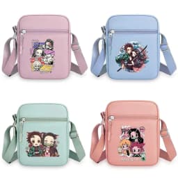 Demon Slayer Shoulder Bags Cartoon Anime Pattern Printed Crossbody Bag Boys Girls Fashion Wallets Christmas Birthday Party Gift