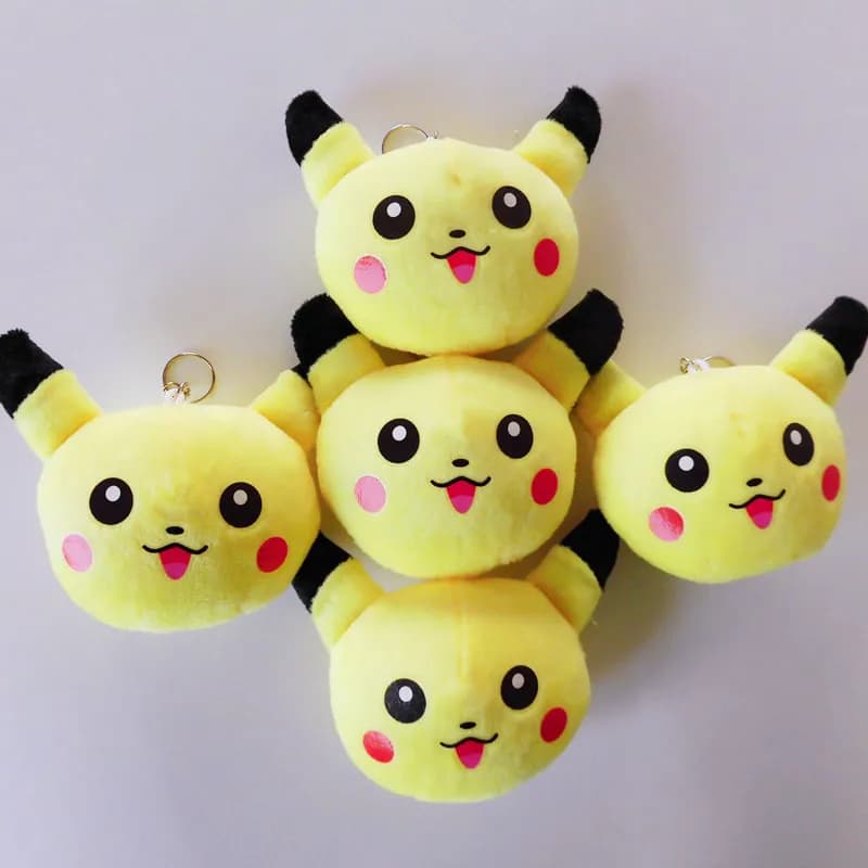 Cute Pokemon Pikachu Plush Keychain 10cm Soft Stuffed Animal Pendant Key Ring Toy Christmas Birthday Gift
