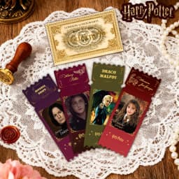 Genuine Harry Potter Commemorative Ticket Holder Set Hogwarts Theme Postcards Stickers Bookmark Sticky Notes Set Christmas Gift