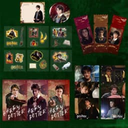 Genuine Harry Potter Commemorative Ticket Holder Set Hogwarts Theme Postcards Stickers Bookmark Sticky Notes Set Christmas Gift