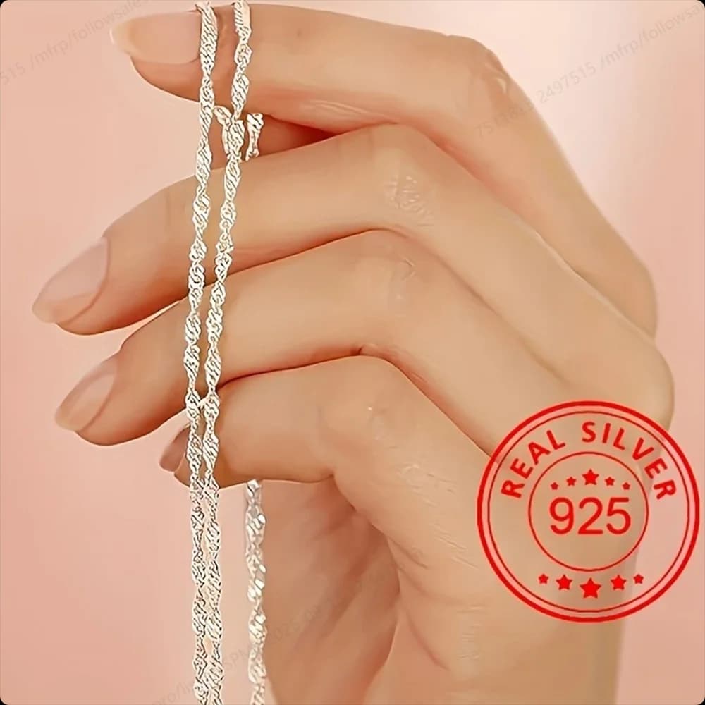 925 Sterling Silver 40-75cm Chain Necklace, Stylish and Charming Christmas Accessory/Gift Jewelry for Men and Women