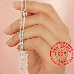 925 Sterling Silver 40-75cm Chain Necklace, Stylish and Charming Christmas Accessory/Gift Jewelry for Men and Women
