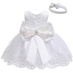 LZH Baby Girl Dress Newborn Clothes Princess Dress+Headwear For Toddler Birthday Wedding Christening Infant Party Christmas Gown
