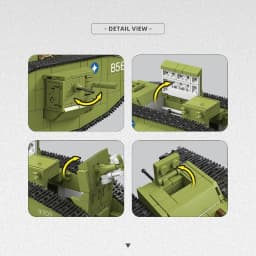 900PCS World War I Heavy Tank MK.V,Ww1 Military Army Vehicle Building Blocks DIY Toys Christmas Birthday Gift