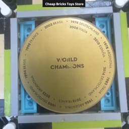 2842pcs New Champion Trophy Bricks Building Blocks Golden Winner Cup Football Award Building Model Christmas Gift for Adult Toy