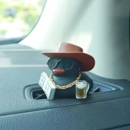 Fortunate Rich Duck for Jeep Car Dashboard Decoration Lucky Cute Duck with Dollar Beer Funny Christmas Gift for Family Friends