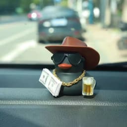 Fortunate Rich Duck for Jeep Car Dashboard Decoration Lucky Cute Duck with Dollar Beer Funny Christmas Gift for Family Friends