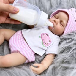 13-Inch Can Open Mouth LouLou Full Solid Silicone Reborn Baby Doll Girl or Boy Washable Stress-relieving Doll Toy Christmas Gift