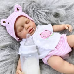 13-Inch Can Open Mouth LouLou Full Solid Silicone Reborn Baby Doll Girl or Boy Washable Stress-relieving Doll Toy Christmas Gift
