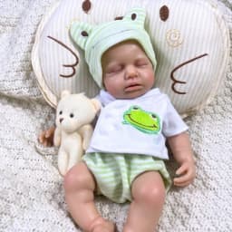 13-Inch Can Open Mouth LouLou Full Solid Silicone Reborn Baby Doll Girl or Boy Washable Stress-relieving Doll Toy Christmas Gift