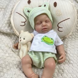 13-Inch Can Open Mouth LouLou Full Solid Silicone Reborn Baby Doll Girl or Boy Washable Stress-relieving Doll Toy Christmas Gift
