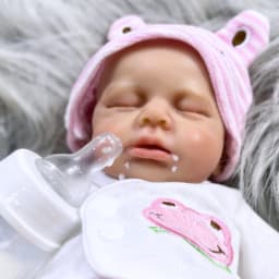 13-Inch Can Open Mouth LouLou Full Solid Silicone Reborn Baby Doll Girl or Boy Washable Stress-relieving Doll Toy Christmas Gift