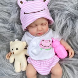 13-Inch Can Open Mouth LouLou Full Solid Silicone Reborn Baby Doll Girl or Boy Washable Stress-relieving Doll Toy Christmas Gift