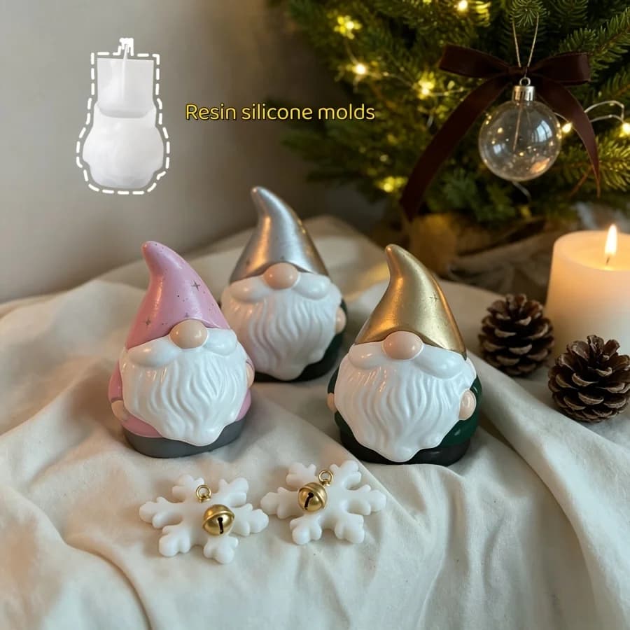 Resin silicone mold DIY Resin Mold for Selling Two Christmas Ornaments, Making Dropper Gypsum Candles, Products, Home Decoration
