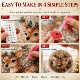 DIY Pearl Diamond Painting Suncatcher Craft Kit Round Acrylic Christmas Series Pendant Pearl Beads Craft Kit For Home Decoration