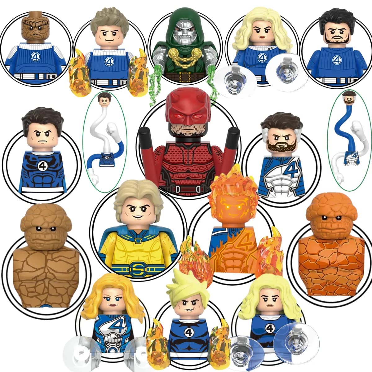 Blind Box Mini Building Blocks G0146 Figures Big Goblin Spiderman Iron Man Venom Captain Hawk Deadpool Armor Christmas Gift Toys