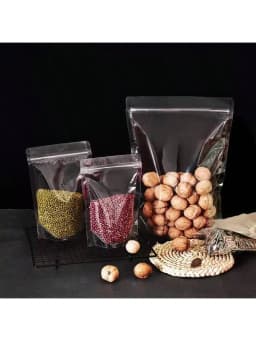 50/100pcs Transparent Zipper Bags, Reusable Storage Bag for Candies, Pasta, Spices, Birthdays, Party, Christmas Gifts, Packaging