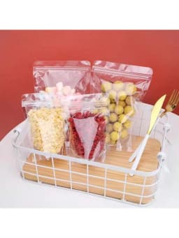 50/100pcs Transparent Zipper Bags, Reusable Storage Bag for Candies, Pasta, Spices, Birthdays, Party, Christmas Gifts, Packaging