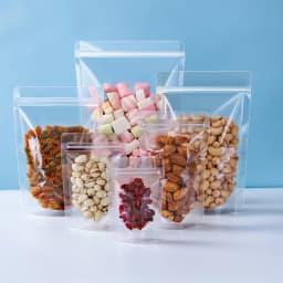 50/100pcs Transparent Zipper Bags, Reusable Storage Bag for Candies, Pasta, Spices, Birthdays, Party, Christmas Gifts, Packaging