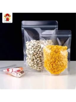 50/100pcs Transparent Zipper Bags, Reusable Storage Bag for Candies, Pasta, Spices, Birthdays, Party, Christmas Gifts, Packaging