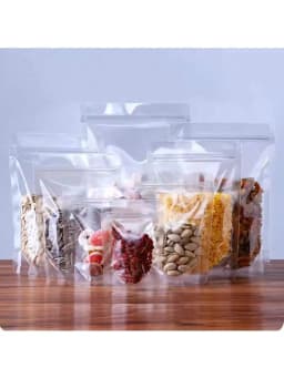 50/100pcs Transparent Zipper Bags, Reusable Storage Bag for Candies, Pasta, Spices, Birthdays, Party, Christmas Gifts, Packaging