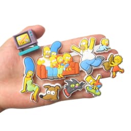9-16pcs Hot toys Kawaii Simpson Shoe Charms For Slides Sandals, PVC Shoe Decorations Accessories For Christmas Gift Party Favor