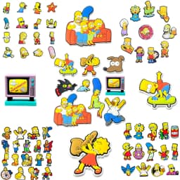 9-16pcs Hot toys Kawaii Simpson Shoe Charms For Slides Sandals, PVC Shoe Decorations Accessories For Christmas Gift Party Favor