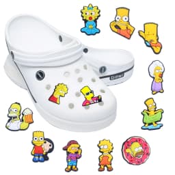9-16pcs Hot toys Kawaii Simpson Shoe Charms For Slides Sandals, PVC Shoe Decorations Accessories For Christmas Gift Party Favor