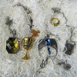 Snake Locket Eagle Goblet Diary Sword Dark Mark Pendant Props Ring Set 7 PCS Set Halloween Christmas Easter Gift Present