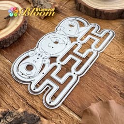 Original Lovely Layers Christmas Title HOHOHO With Penguin Santa Claus Deer Metal Cutting Dies Scrapbooking Decorative Embossing