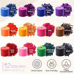 Candle Dyes - 6/12/16 Colors (1 Gram Each) for Candle Coloring and Making, Candle Making Materials, 16 Common Color Dyes, for Making Colorful Candles, DIY Candle Materials, Gifts for Family and Friends, DIY Atmosphere Decoration. Dyeing Materials for DIY Candle Making, Suitable for Christmas Gifts, New Year Gifts, and Atmosphere Setting.