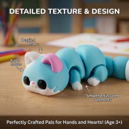 1/3 Piece - 3D Printed Articulated Kitten Figurine, Movable Jointed Toy, Indoor and Outdoor Desktop Decoration, Wedding, Birthday, Christmas, New Year Gift, Valentine's Day Party Gift Bag Filler