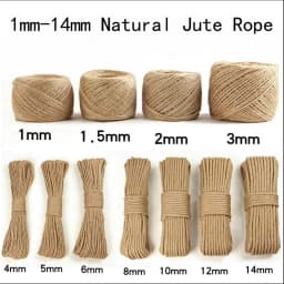 1mm-14mm Natural Jute Rope Cord Twine Ribbon Craft DIY Wedding Jute String Thread Handmade Sewing Party Christmas Home Decortion