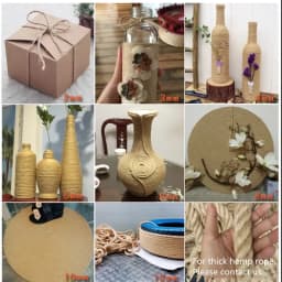 1mm-14mm Natural Jute Rope Cord Twine Ribbon Craft DIY Wedding Jute String Thread Handmade Sewing Party Christmas Home Decortion