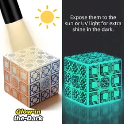 ZIINA STAR Cloud 3x3 (Glow in the Dark), 3x3 UV Glow in the Dark Cube - 3x3x3 Speed Puzzle Cube, Christmas/Halloween Gifts